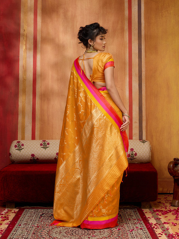 STORI Yellow Soft Silk Saree
