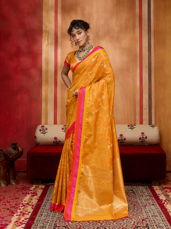 STORI Yellow Soft Silk Saree