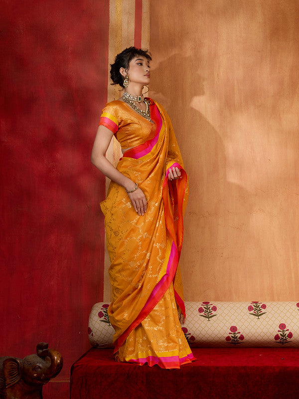 STORI Yellow Soft Silk Saree