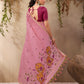 Powder Pink Munga Cotton Saree