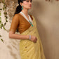Pale Yellow Munga Cotton Saree
