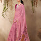Powder Pink Munga Cotton Saree