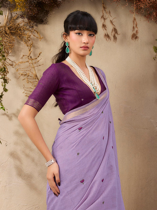STORI Purple Handloom Saree