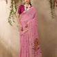 Powder Pink Munga Cotton Saree