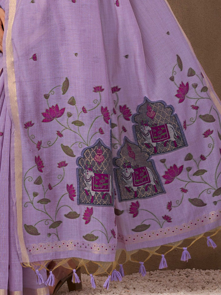 STORI Purple Handloom Saree