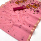 Powder Pink Munga Cotton Saree