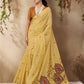 Pale Yellow Munga Cotton Saree