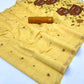 Pale Yellow Munga Cotton Saree