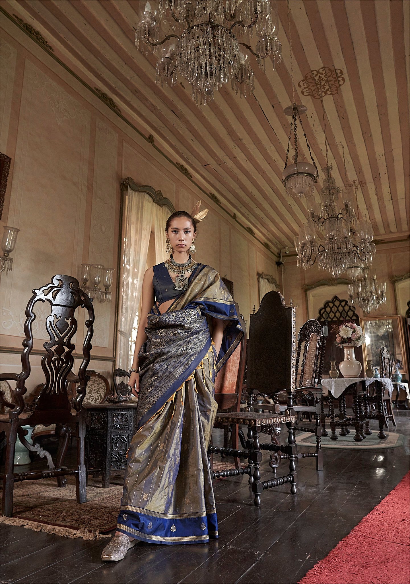 Bronze Tussar Silk Saree