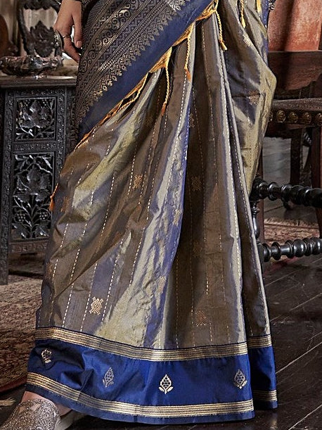 Bronze Tussar Silk Saree