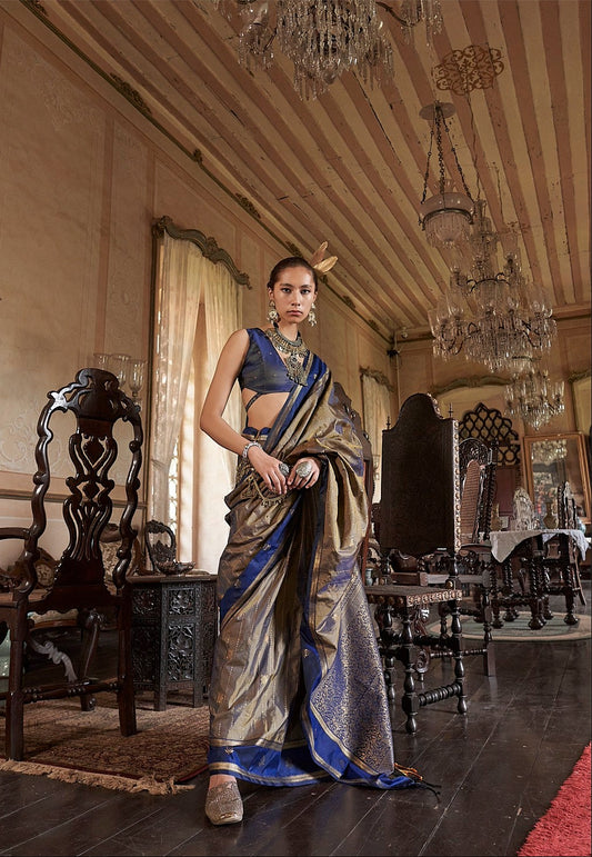 Bronze Tussar Silk Saree