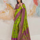 Parrot Green Tanchoi Silk Saree