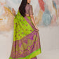 Parrot Green Tanchoi Silk Saree