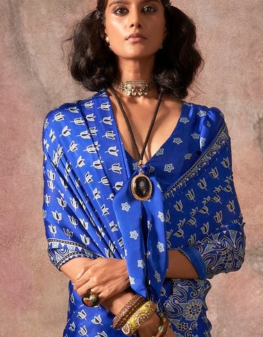 STORI Blue Lotus Ready Saree