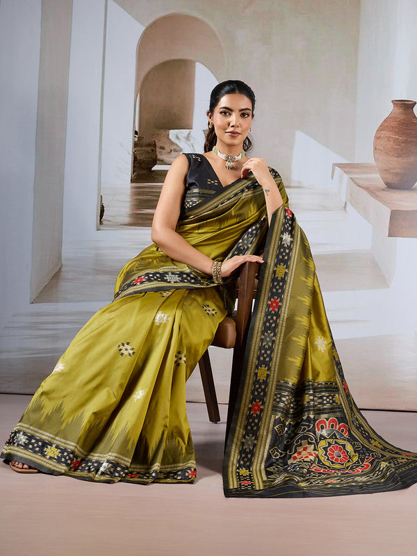 Mehendi Green Patola Silk Saree