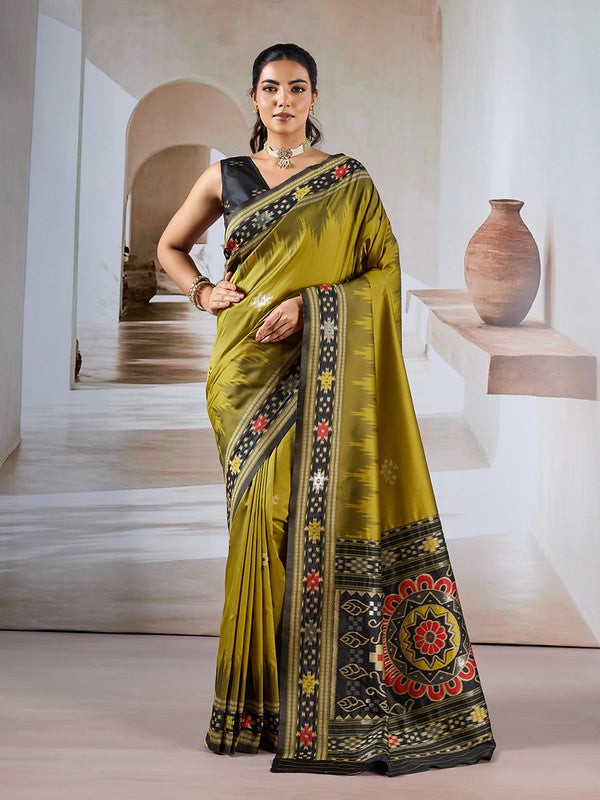 Mehendi Green Patola Silk Saree