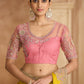 STORI Yellow Chiffon Partywear Saree 