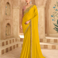 STORI Yellow Chiffon Partywear Saree 
