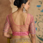 STORI Yellow Chiffon Partywear Saree 