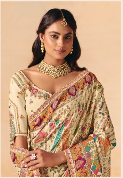 Off White Woven Banarasi Silk Saree