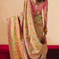 Blush Pink & Beige Woven Banarasi Silk Saree