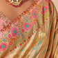 Blush Pink & Beige Woven Banarasi Silk Saree