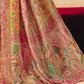 Blush Pink & Beige Woven Banarasi Silk Saree