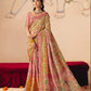 Blush Pink & Beige Woven Banarasi Silk Saree