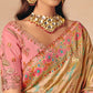 Blush Pink & Beige Woven Banarasi Silk Saree
