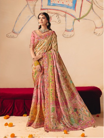 STORI Butter Yellow  Woven Banarasi Silk Saree