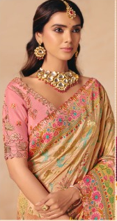 STORI Butter Yellow  Woven Banarasi Silk Saree