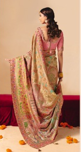 STORI Butter Yellow  Woven Banarasi Silk Saree