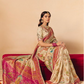 STORI Off White Woven Banarasi Silk Saree