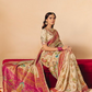 STORI Cream Woven Banarasi Silk Saree