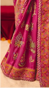 STORI Maroon Woven Banarasi Silk Saree