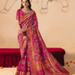 STORI Maroon Woven Banarasi Silk Saree