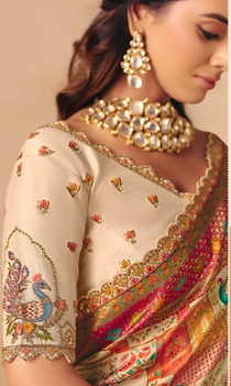 STORI Off White Woven Banarasi Silk Saree