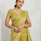 Olive Green Tissue Silk Saree