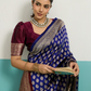 Navy Blue Banarasi Butti Saree
