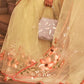 Butter Yellow Floral Organza Silk Saree