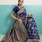 Navy Blue Banarasi Jaal Saree