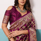 Maroon Banarasi Jaal Saree