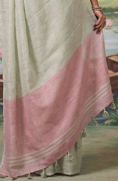 Pastel Mint Tissue Saree