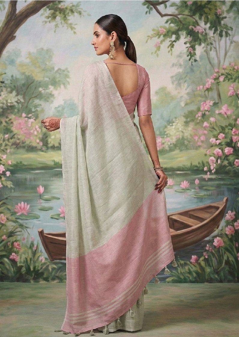 Pastel Mint Tissue Saree