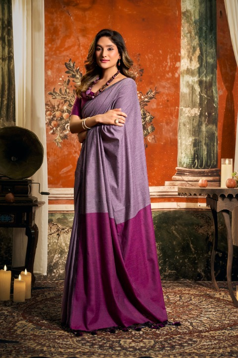 Mauve Soft Cotton Saree