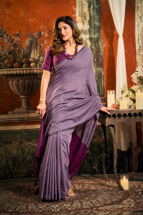 Mauve Soft Cotton Saree