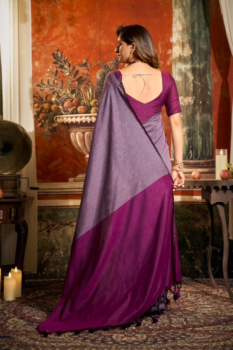 Mauve Soft Cotton Saree