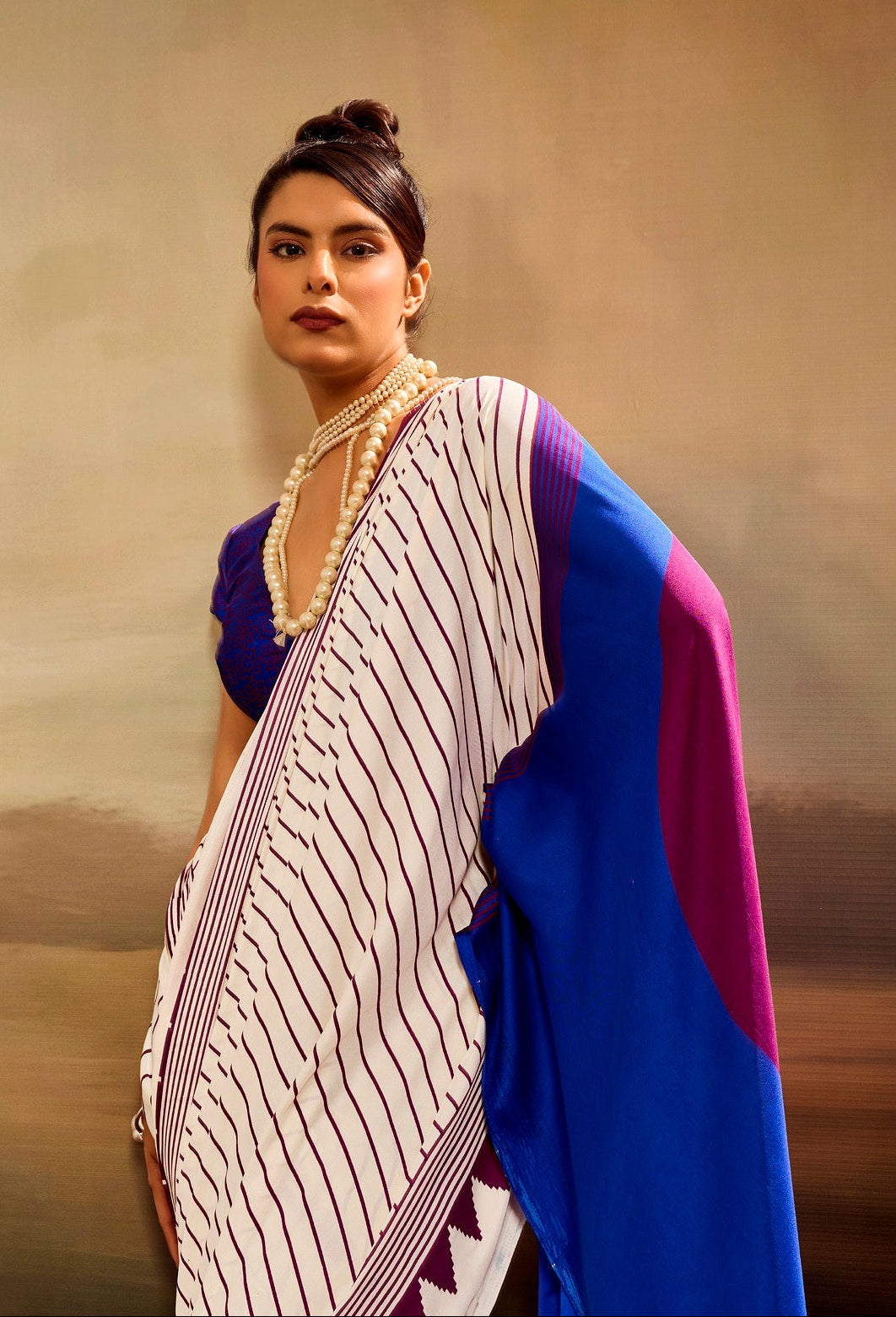 STORI Satin Crepe Silk Saree