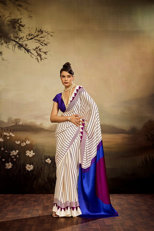 STORI Satin Crepe Silk Saree