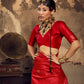 STORI Red Silk Saree With Patola Motifs